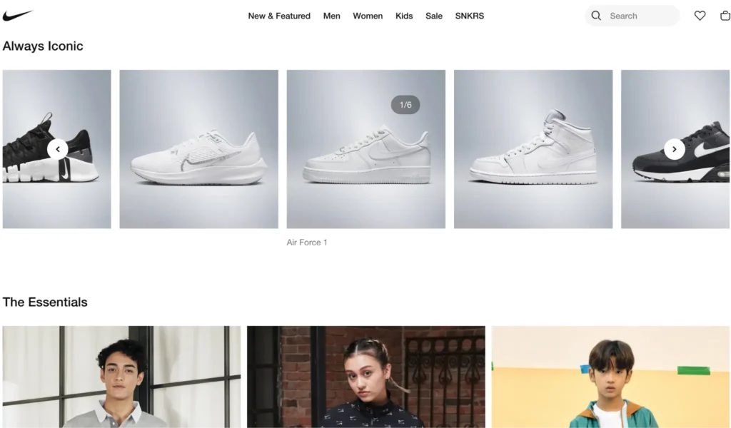 Nike - A Website Reflects the Brand’s USP