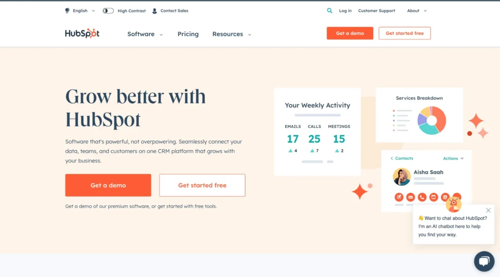 HubSpot - An Uncluttered Website